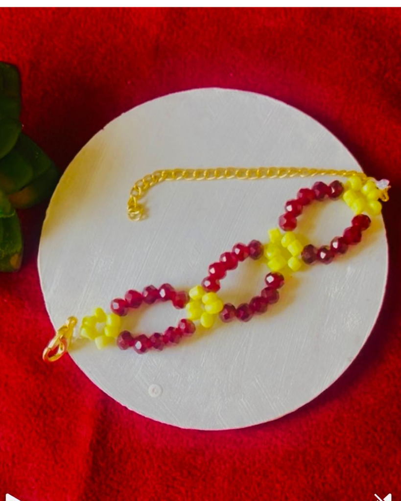 Red & Yellow Beads Bracelet