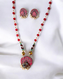 Pink Fabric Necklace