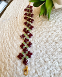 Cranberry  Clover Bracelet