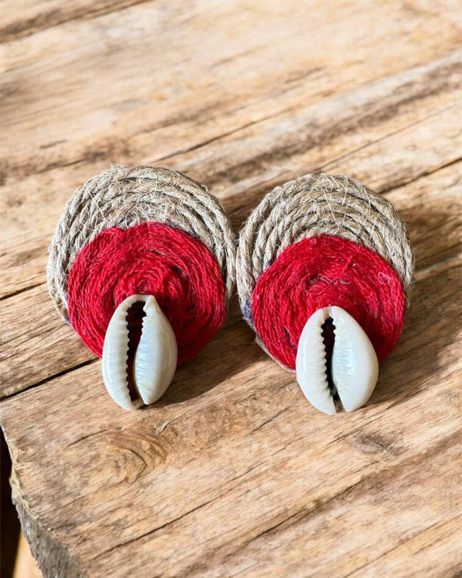 Red Boho Earring