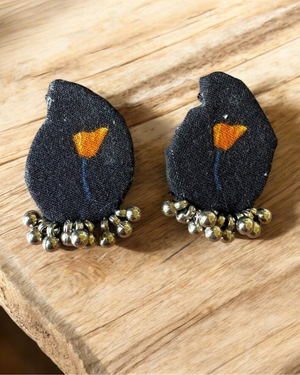 Black Fabric Earrings