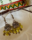 Yellow Beads Jhumki Earring