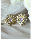 purple kundan Earrings