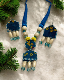 Blue Fabric Necklace