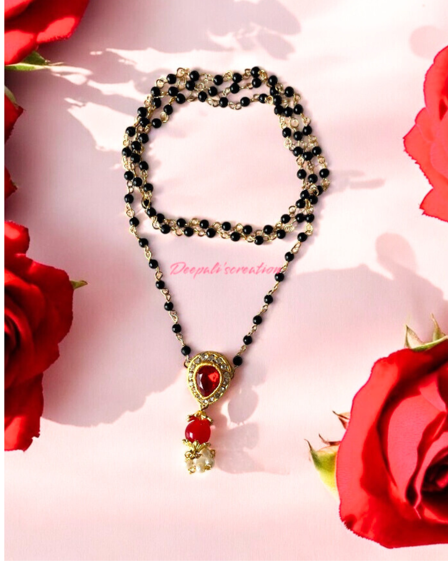 Red Kundan Mangal sutra