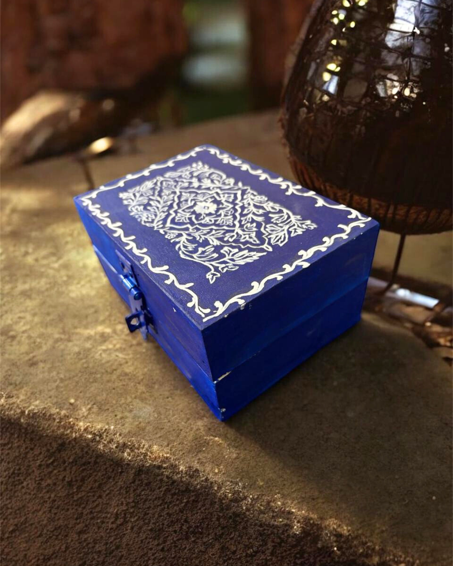 Blue  Handcrafted Wooden Box