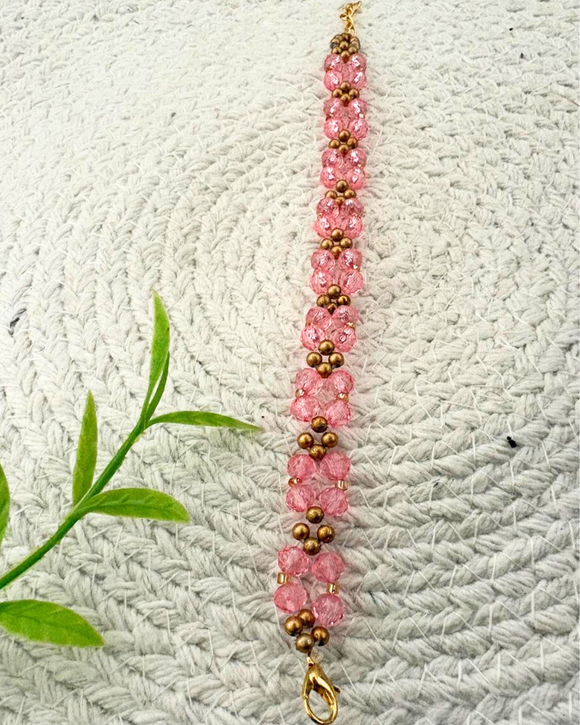 Pink Crystal Beads Bracelet